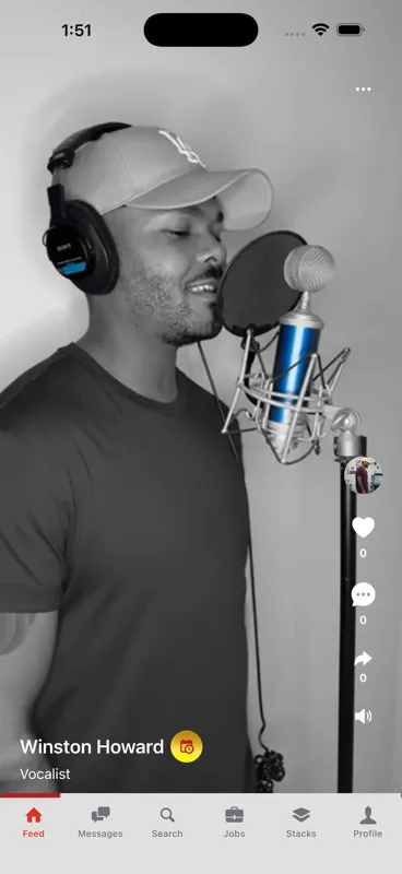 Inception app feed showing creator content